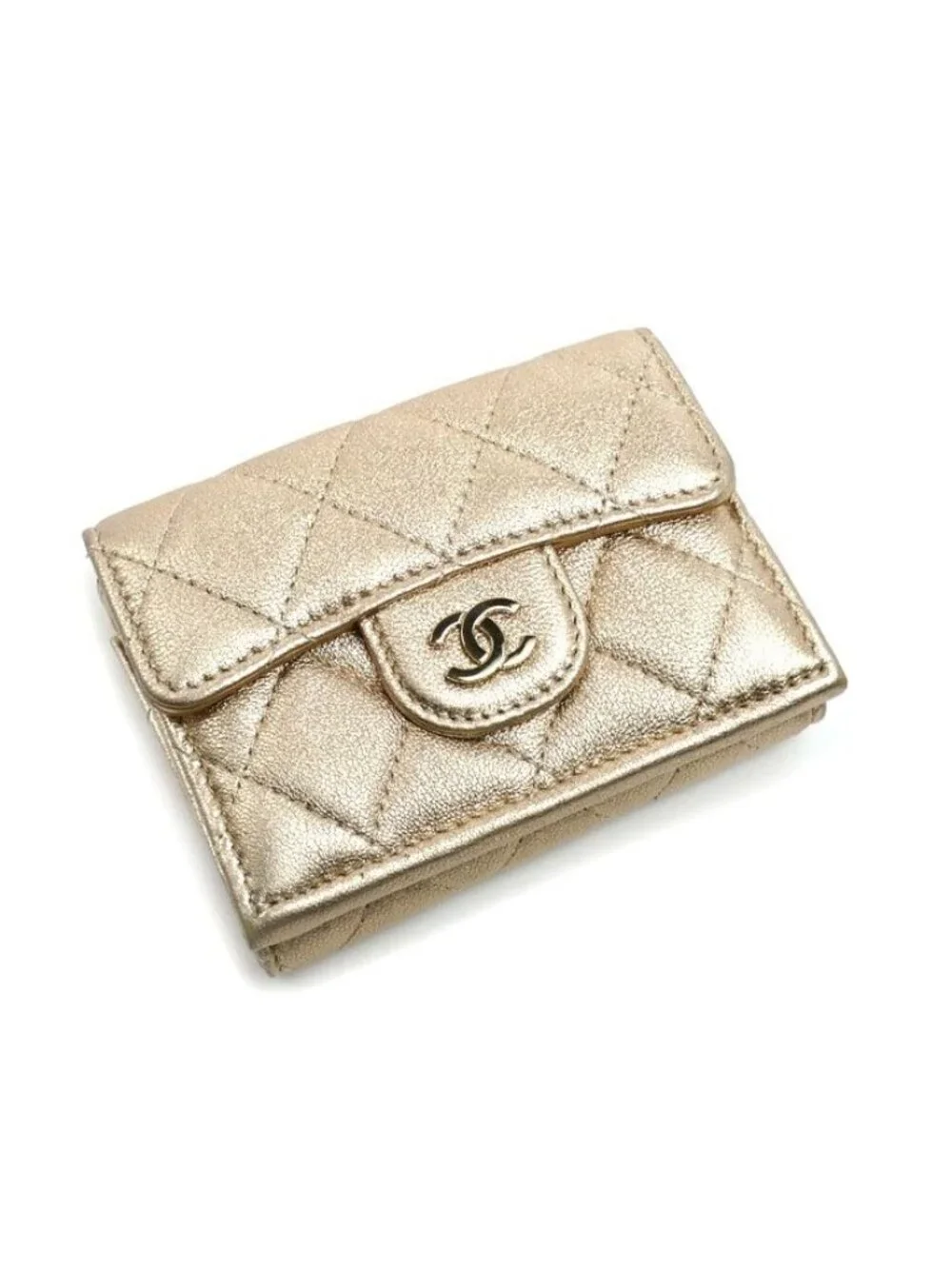 Chanel Classic Small Flap Wallet Trifold Gold